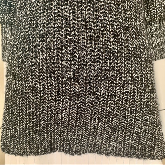 ALICE + OLIVIA Scoop Neck Sweater Black & Silver Metallic Alpaca Wool Blend Knit - Picture 9 of 15